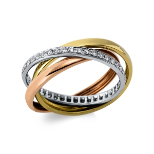 Ring 18 kt WG+GG+RG