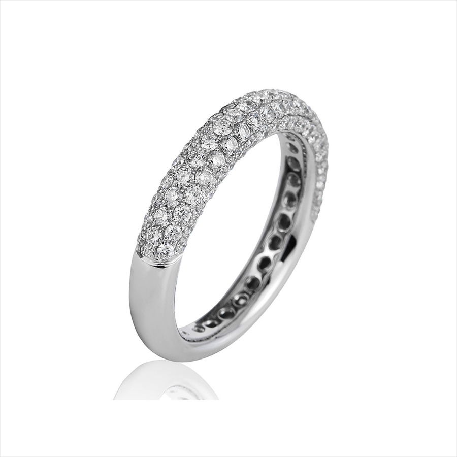Pavé Ring  18kt Weißgold mit 1,29ct Diamanten