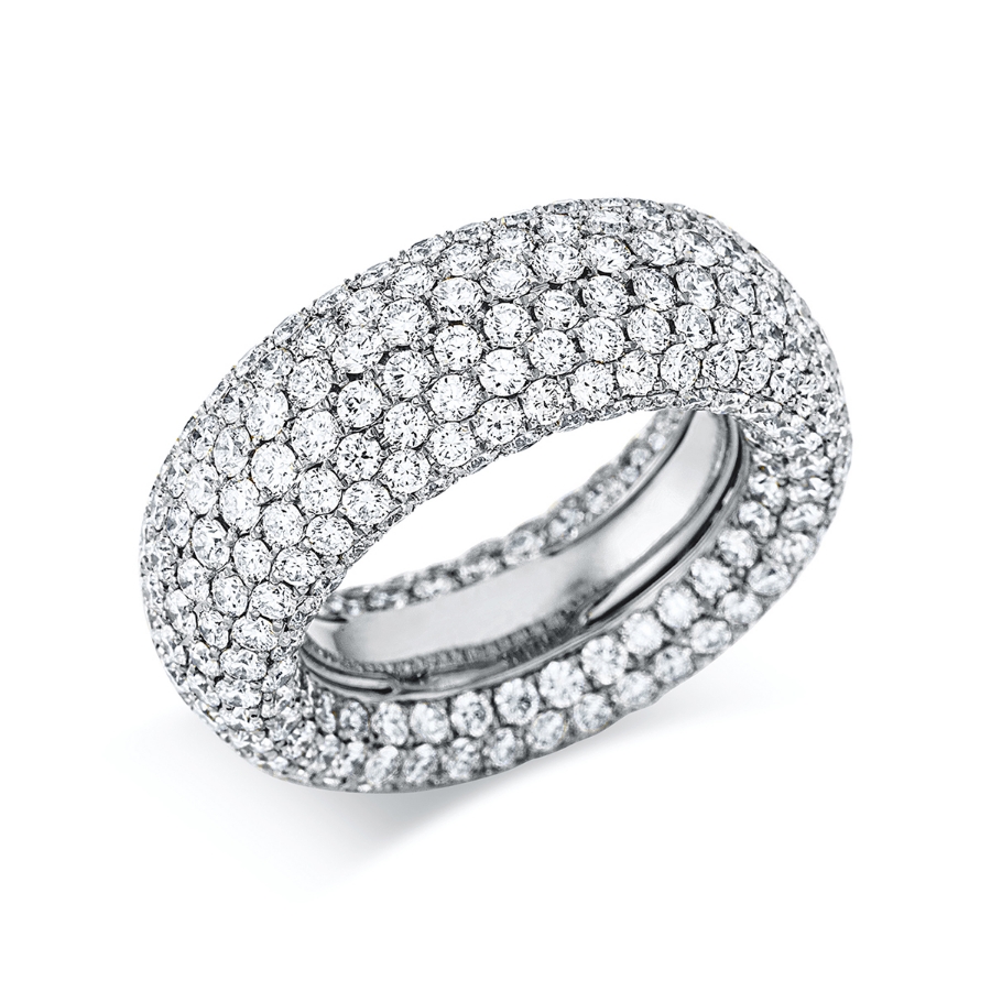Pavé Ring  18kt Weißgold mit 8,10ct Diamanten