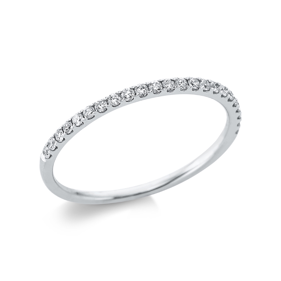 Memoire halb Ring  18kt Weißgold mit 0,16ct Diamanten