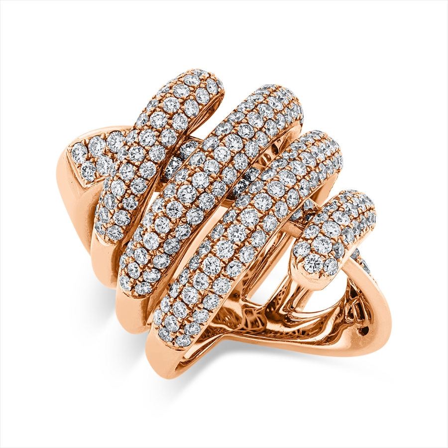 Pavé Ring  18kt Rotgold mit 4,19ct Diamanten