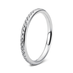 Memoire halb Ring  18kt Weißgold mit 0,13ct Diamanten