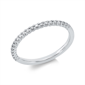 Memoire halb Ring  18kt Weißgold mit 0,19ct Diamanten