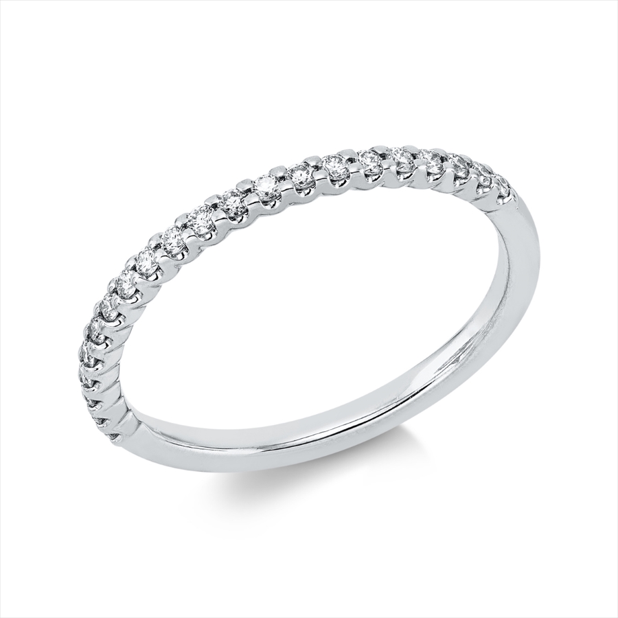 Memoire halb Ring  18kt Weißgold mit 0,19ct Diamanten