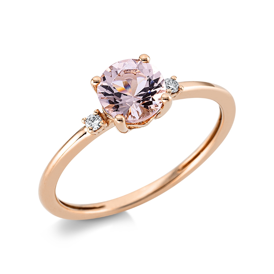 Ring 4er-Krappe 18 kt RG, Fassung rhodiniert
