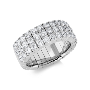Ring 4er-Krappe 18 kt WG, Flex-Band, variabel