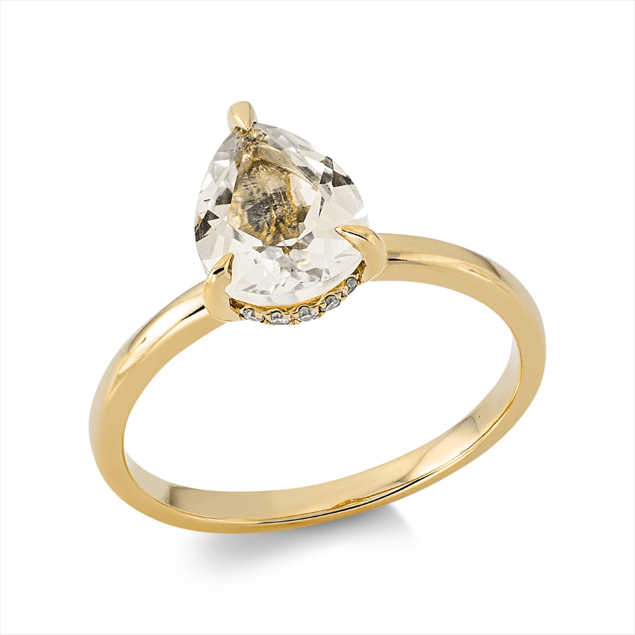 Ring 3er-Krappe 18 kt GG Tropfen
