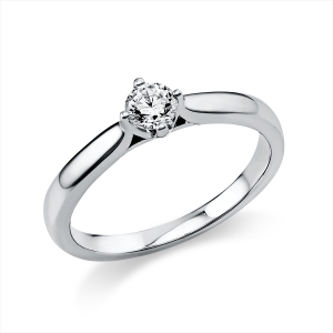 Solitaire Ring 4er-Krappe 950PL Platin mit 0,25ct Diamanten