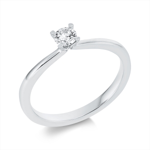Solitaire Ring 4er-Krappe 14kt Gelbgold mit 0,20ct Diamanten