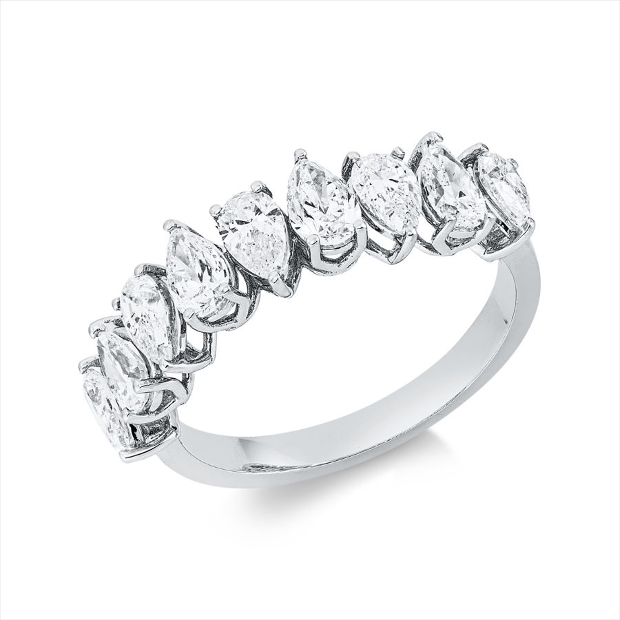 Memoire halb Ring  18kt Weißgold mit 1,72ct Diamanten