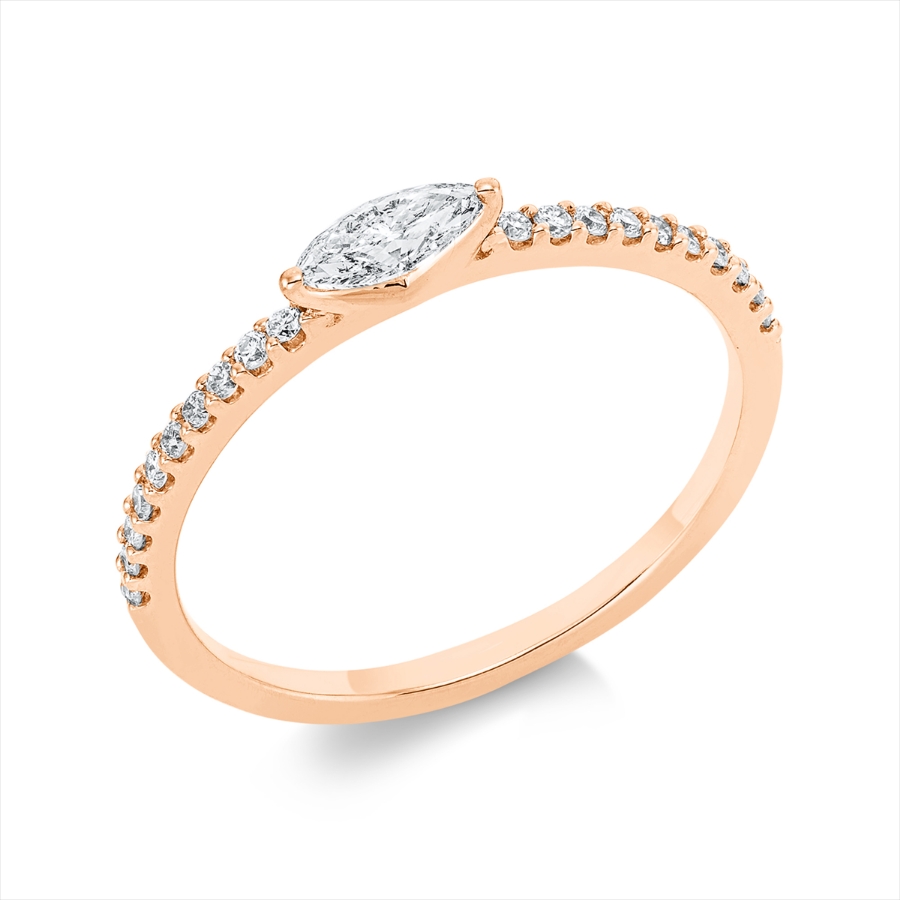 Ring 18 kt GG, Fassung rhodiniert