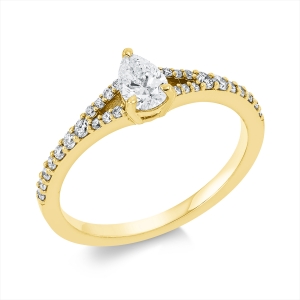 Ring 3er-Krappe 18 kt GG Tropfen