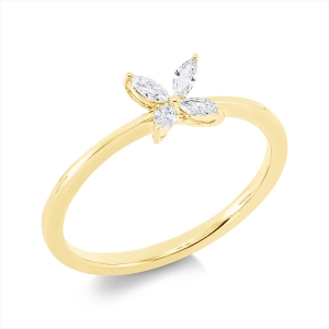 Ring 18 kt GG, Fassung rhodiniert