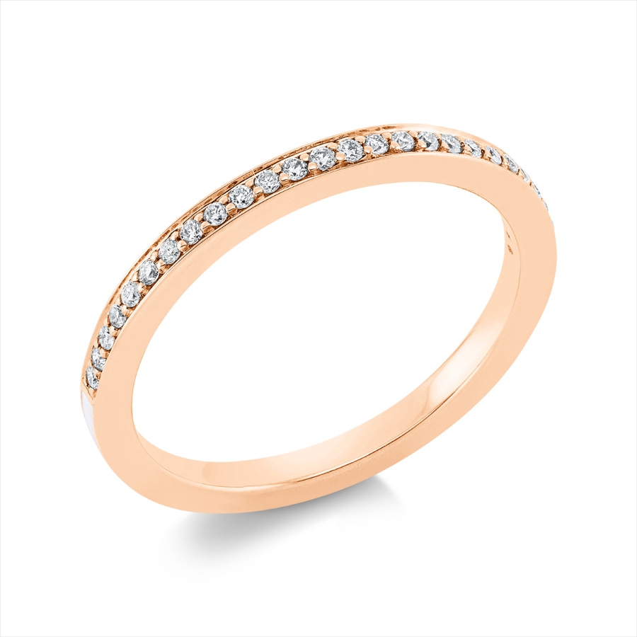 Memoire halb Ring  18kt Rotgold mit Farbstein