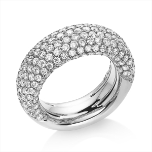 Pavé Ring  18kt Weißgold mit 3,76ct Diamanten