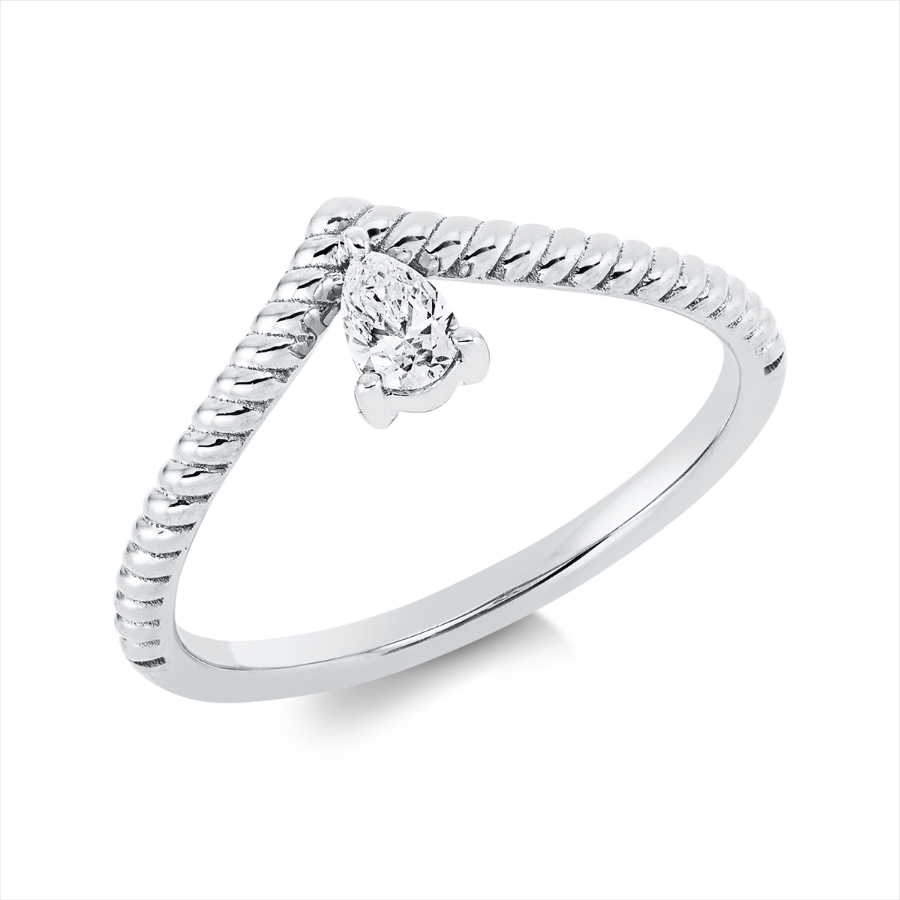 Solitaire Ring  18kt Gelbgold mit 0,16ct Diamanten