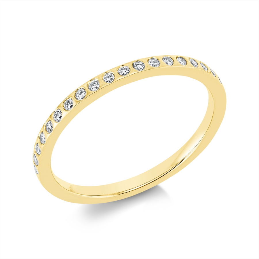Memoire halb Ring  18kt Gelbgold mit 0,18ct Diamanten