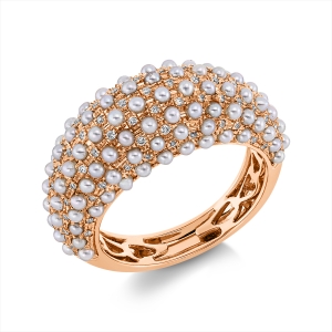Ring  18kt Rotgold mit 0,22ct Diamanten