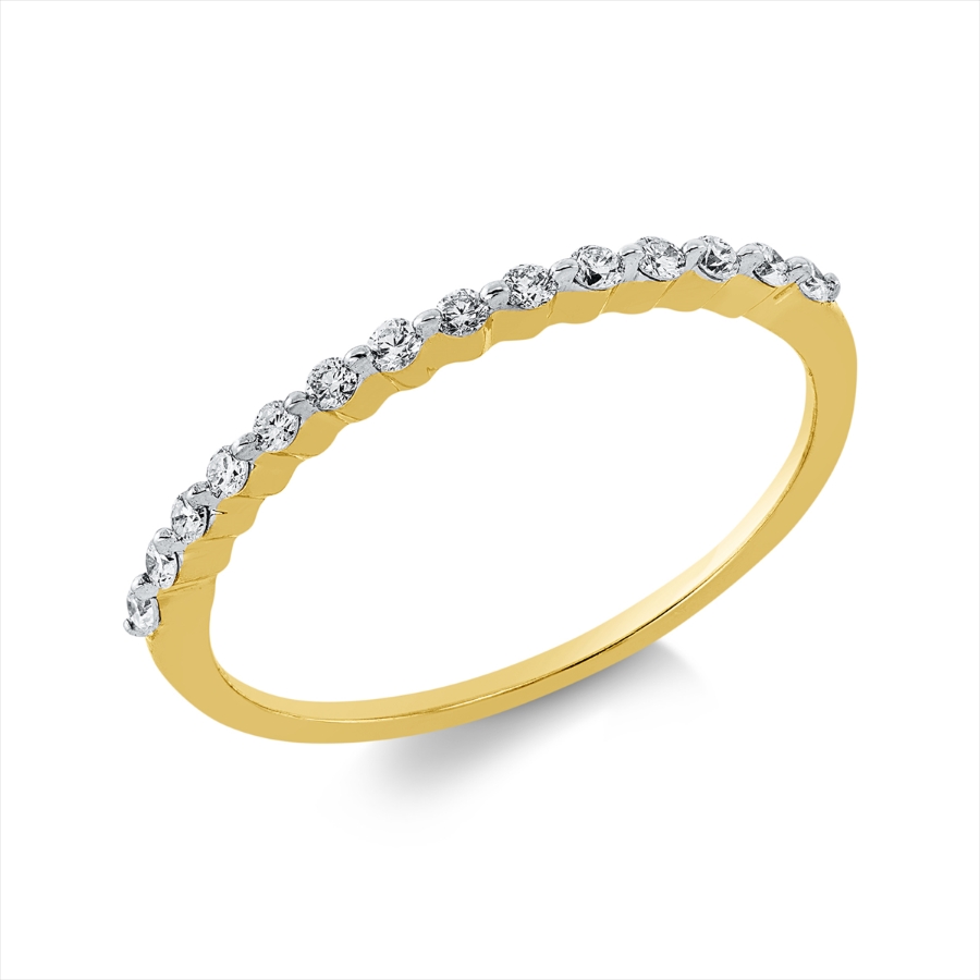 Ring 18 kt GG, Fassung rhodiniert