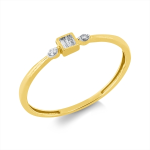 Ring 18 kt GG, Fassung rhodiniert