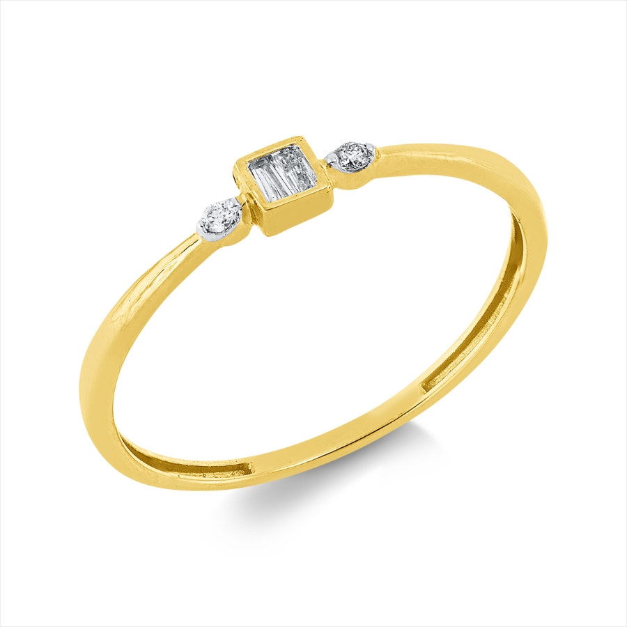 Ring 18 kt GG, Fassung rhodiniert