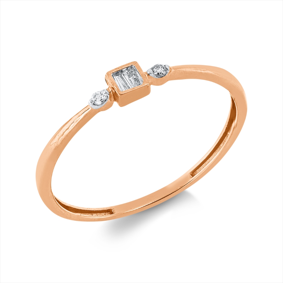 Ring 18 kt GG, Fassung rhodiniert