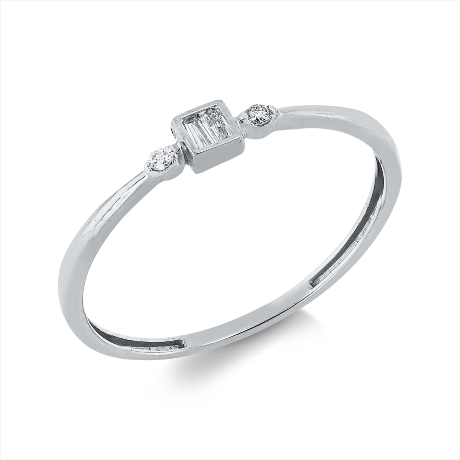 Ring 18 kt GG, Fassung rhodiniert