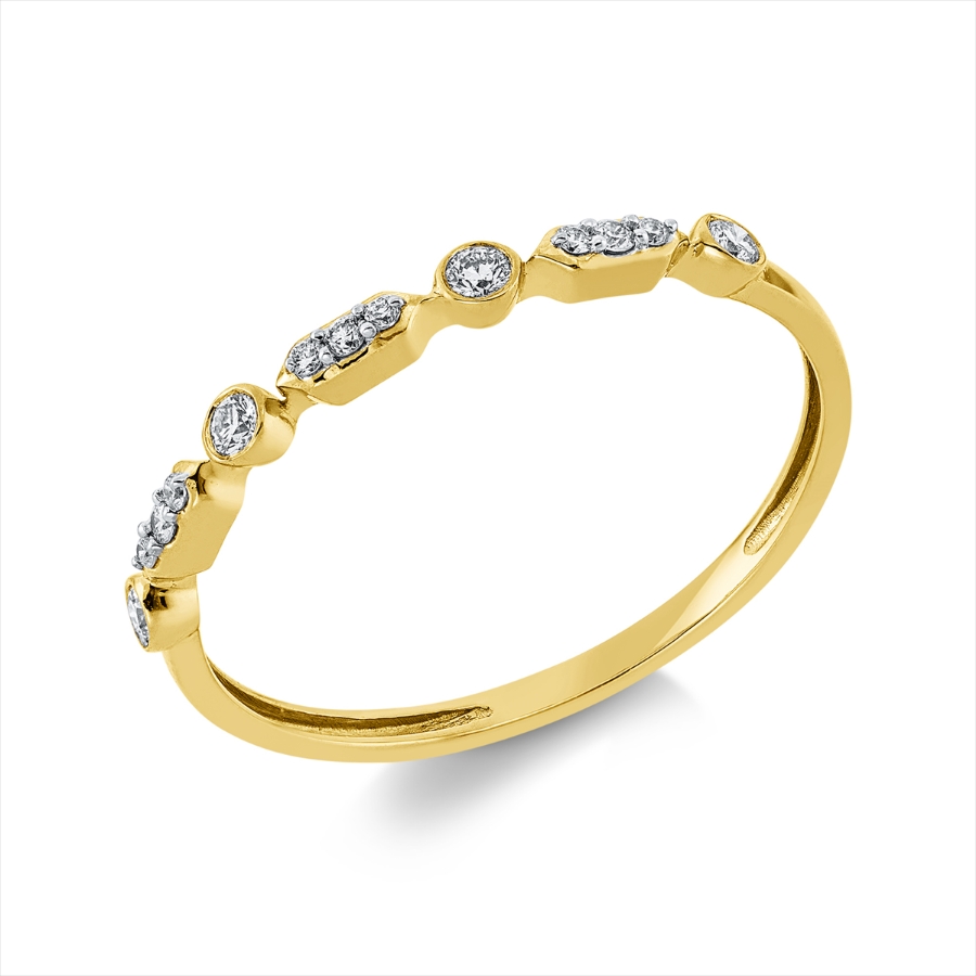 Ring 18 kt GG, Fassung rhodiniert