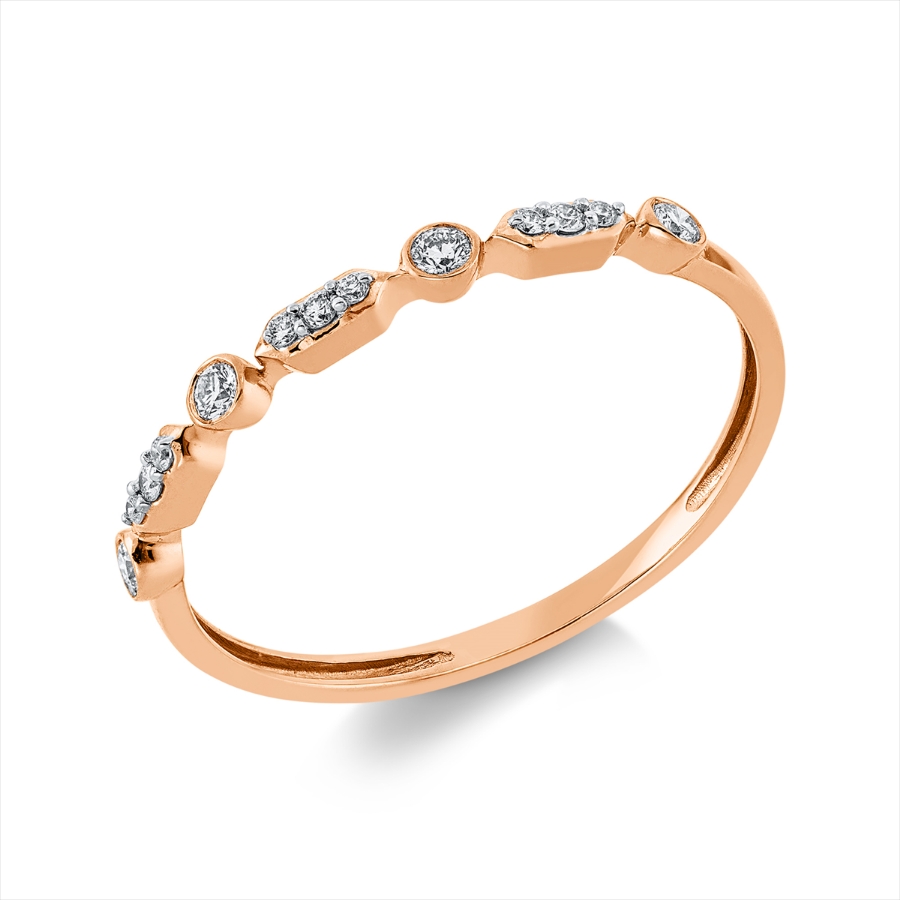 Ring 18 kt GG, Fassung rhodiniert