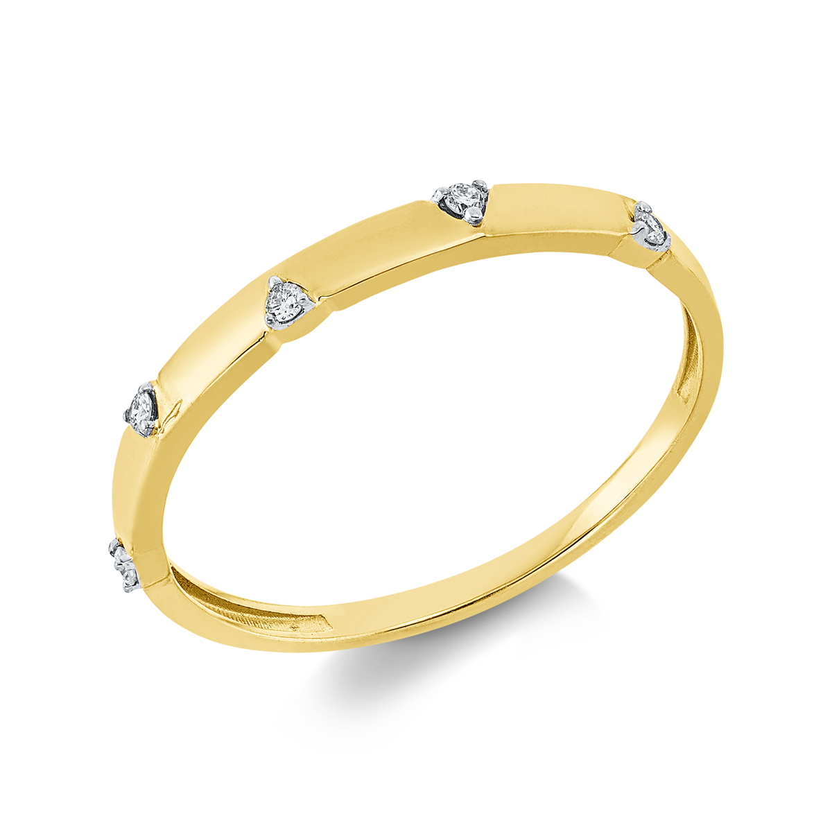 Ring 18 kt GG, Fassung rhodiniert