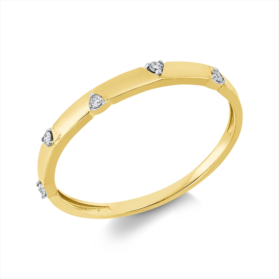Ring 18 kt GG, Fassung rhodiniert