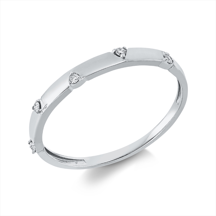 Ring 18 kt GG, Fassung rhodiniert