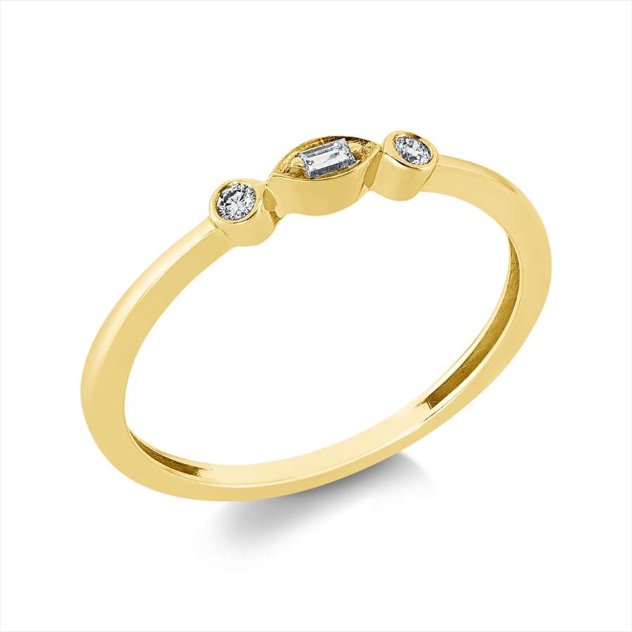 Ring 18 kt GG, Fassung rhodiniert