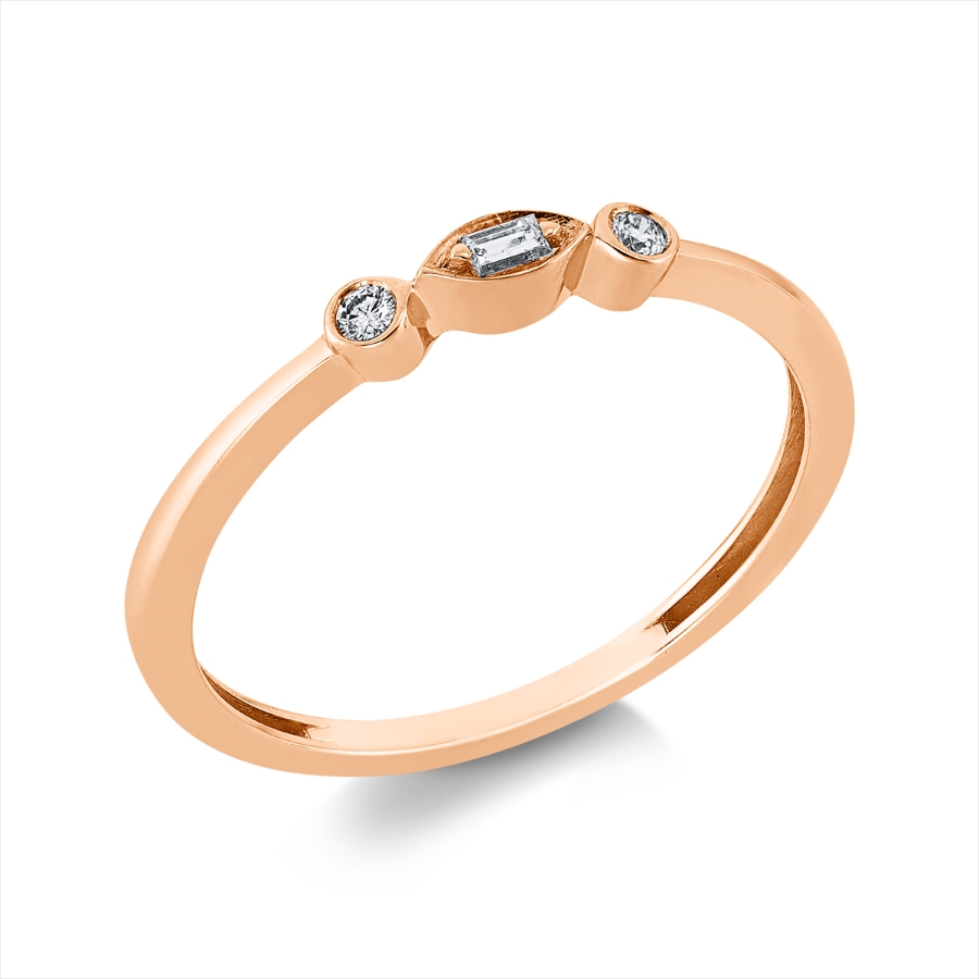 Ring 18 kt GG, Fassung rhodiniert