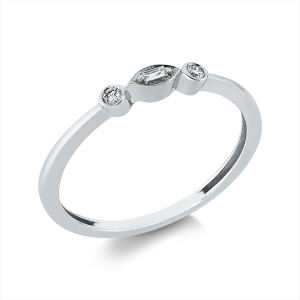 Ring 18 kt GG, Fassung rhodiniert