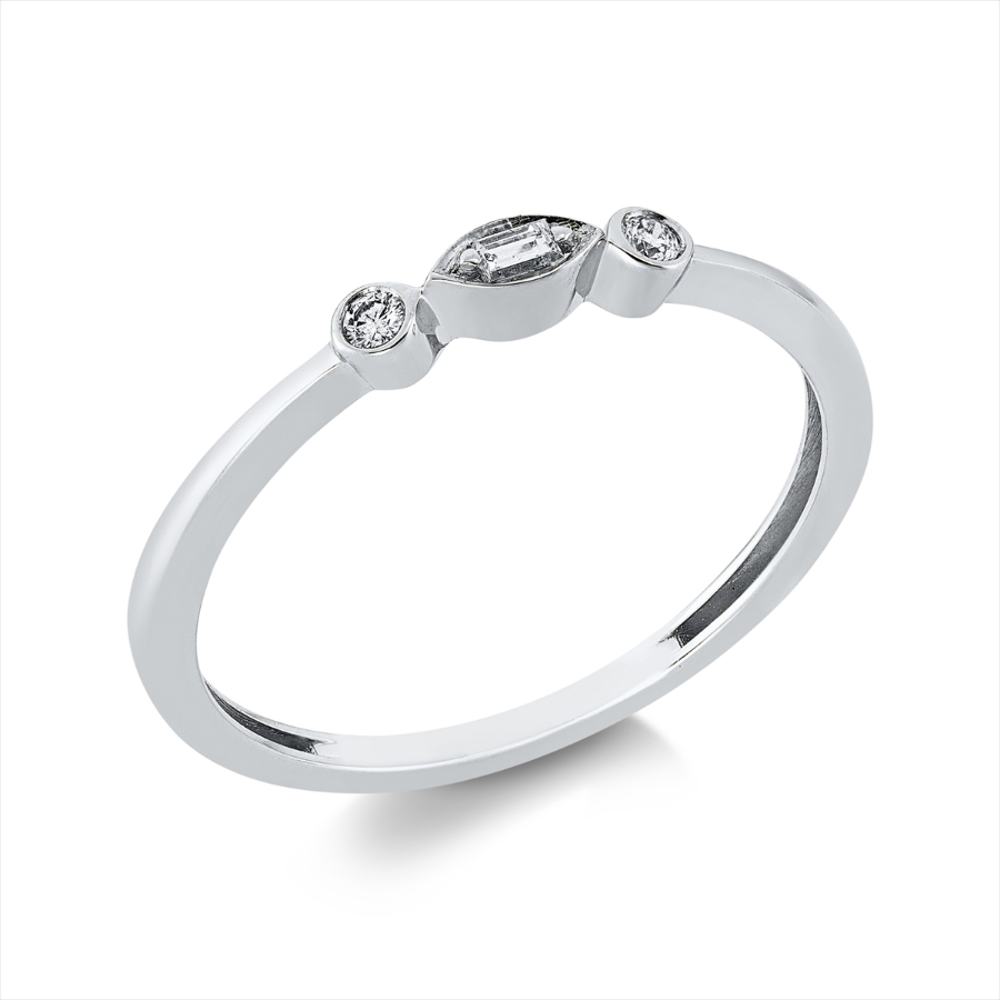Ring 18 kt GG, Fassung rhodiniert