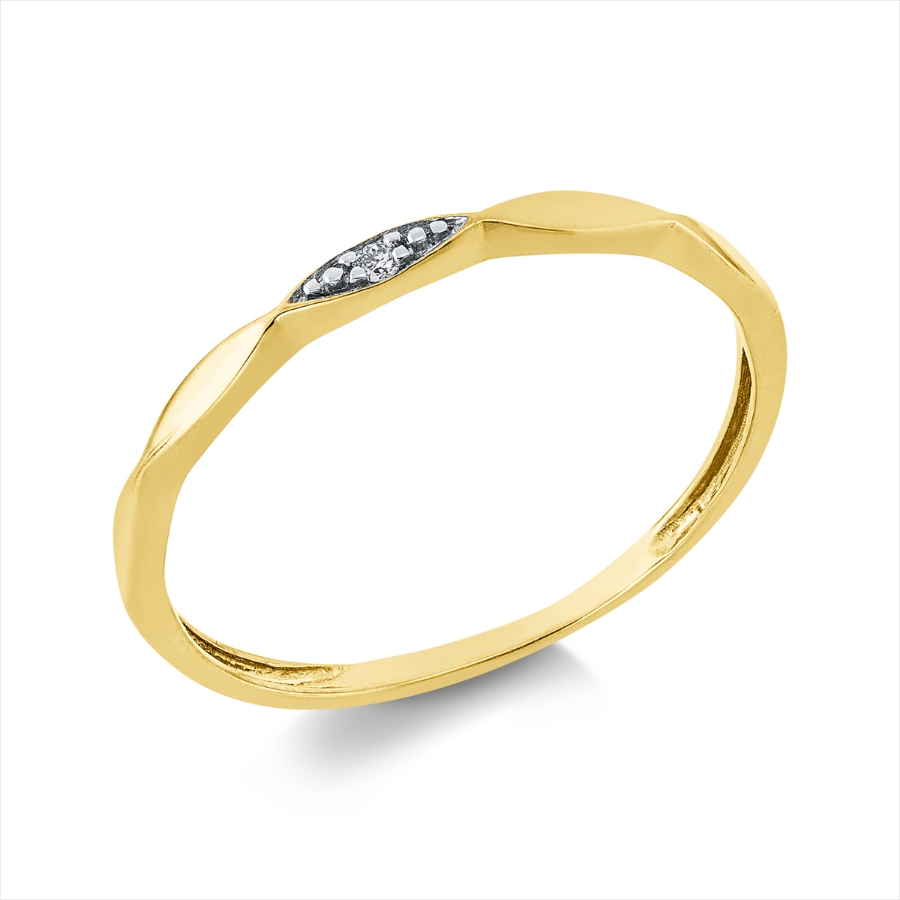Ring 18 kt GG, Fassung rhodiniert