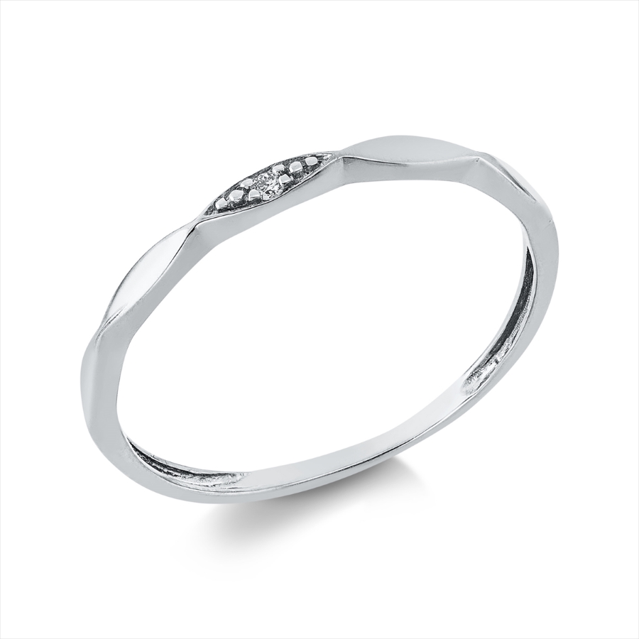 Ring 18 kt GG, Fassung rhodiniert