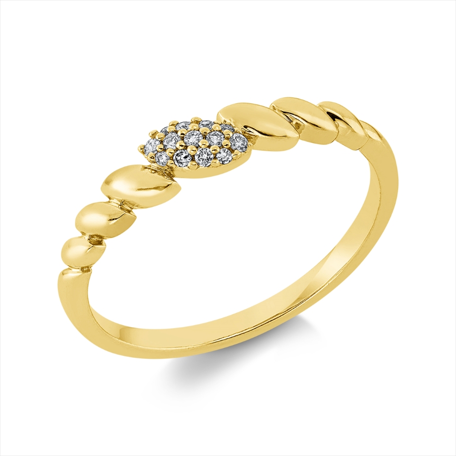 Ring 18 kt GG, Fassung rhodiniert