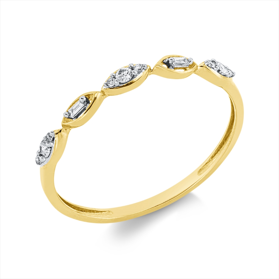 Ring 18 kt GG, Fassung rhodiniert