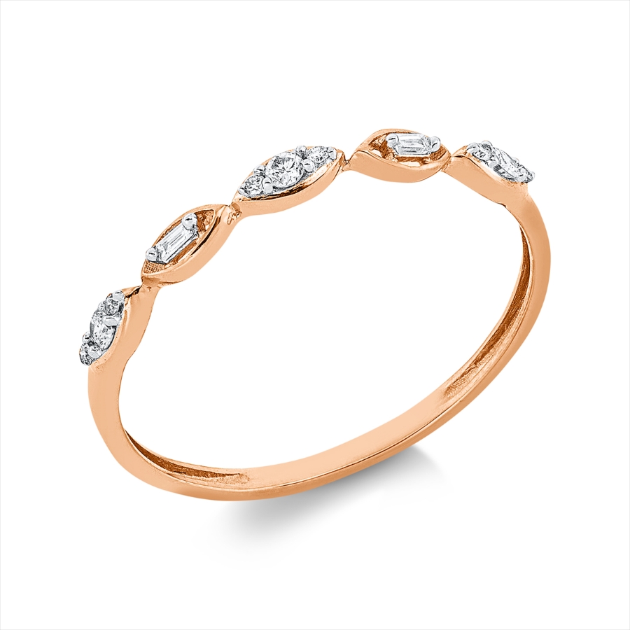 Ring 18 kt GG, Fassung rhodiniert