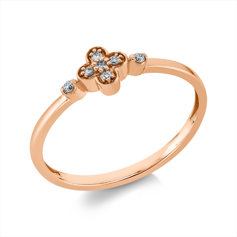 Ring 18 kt GG, Fassung rhodiniert