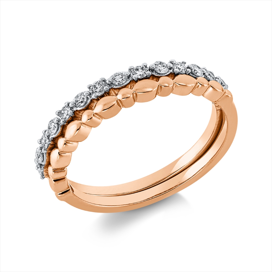 Ring 18 kt GG, Fassung rhodiniert