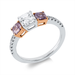 Ring 4er-Krappe 18 kt WG+RG, GIA 3pcs