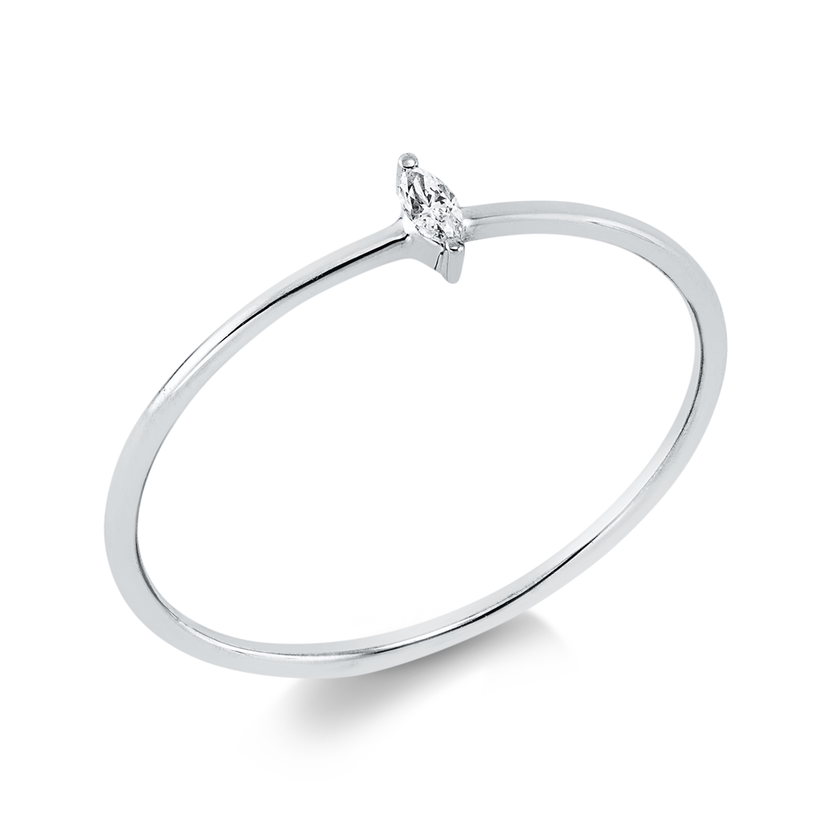 Solitaire Ring  18kt Weißgold mit 0,03ct Diamanten