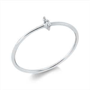 Solitaire Ring  18kt Weißgold mit 0,03ct Diamanten