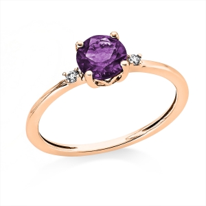 Ring 4er-Krappe 18 kt RG, Fassung rhodiniert