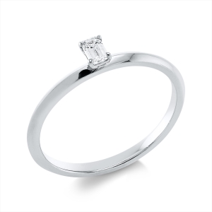 Solitaire Ring 4er-Krappe 18kt Gelbgold mit 0,14ct Diamanten