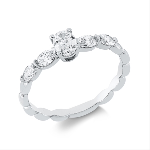 Solitaire Ring  18kt Weißgold mit 0,54ct Diamanten