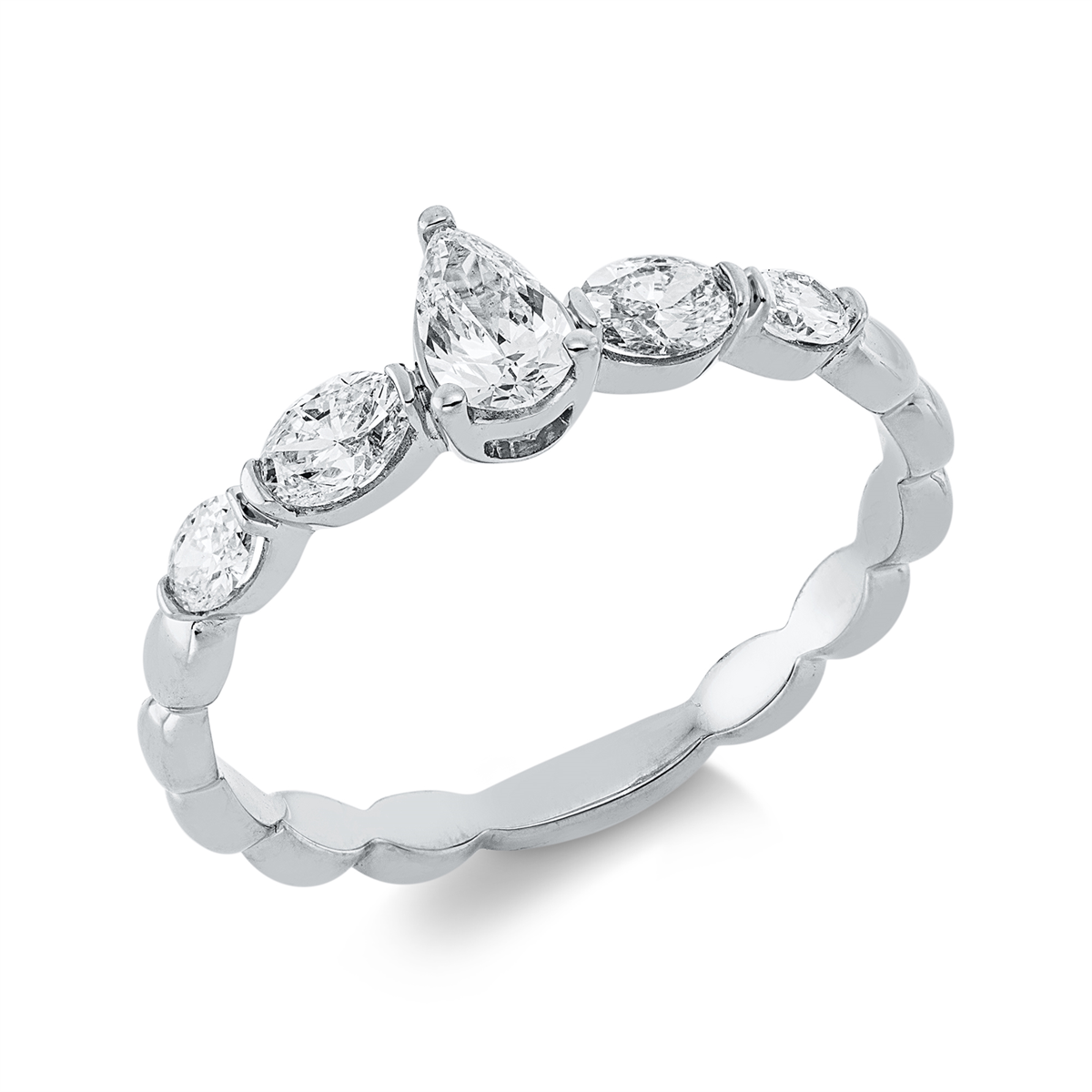 Solitaire Ring  18kt Weißgold mit 0,66ct Diamanten